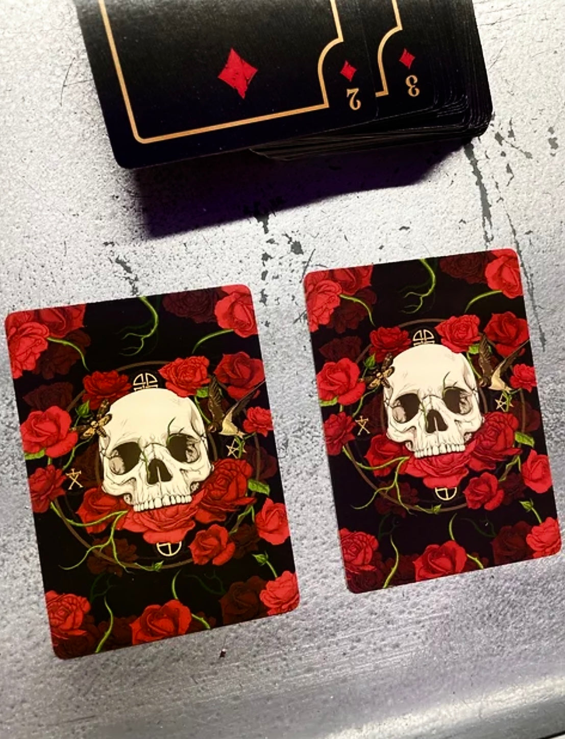 Skulls and Roses Playing Cards