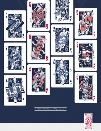 Warriors Of Three Kingdoms (Blue) Playing Cards by YOKAGAME