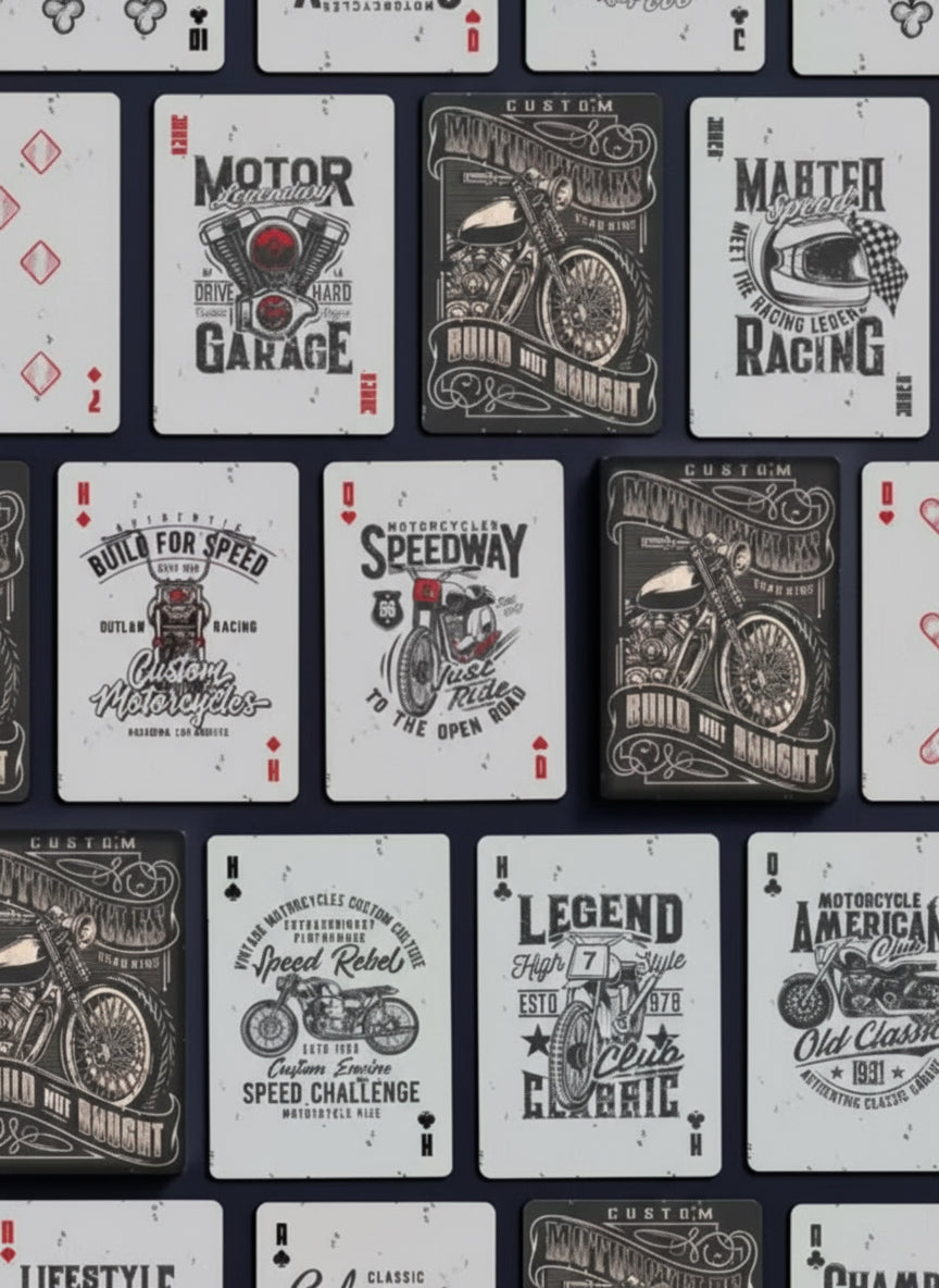 Custom Motorcycles Playing Cards