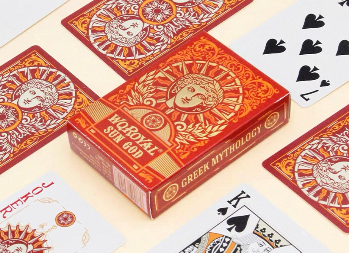 Sun God Greek Mythology Themed Red Edition Playing Cards