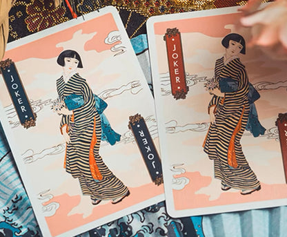 The Great Wave off Kanagawa V3 (Autumn Maple / Peachy Pink) Playing Cards ( CARDSTHEGREAT_AUT )  Playing Cards