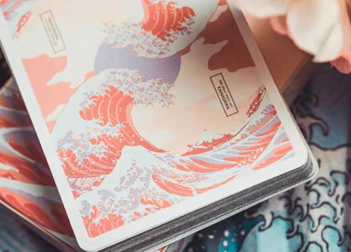 The Great Wave off Kanagawa V3 (Autumn Maple / Peachy Pink) Playing Cards ( CARDSTHEGREAT_AUT )  Playing Cards