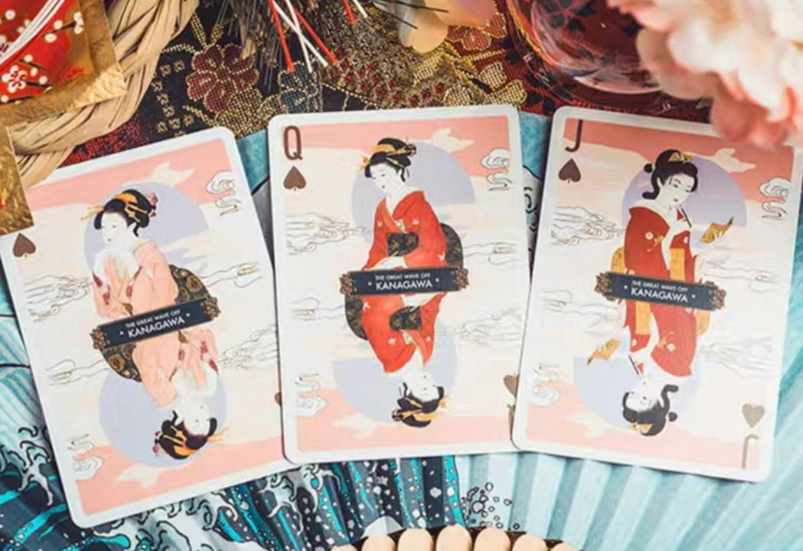 The Great Wave off Kanagawa V3 (Autumn Maple / Peachy Pink) Playing Cards ( CARDSTHEGREAT_AUT )  Playing Cards