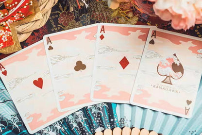 The Great Wave off Kanagawa V3 (Autumn Maple / Peachy Pink) Playing Cards ( CARDSTHEGREAT_AUT )  Playing Cards