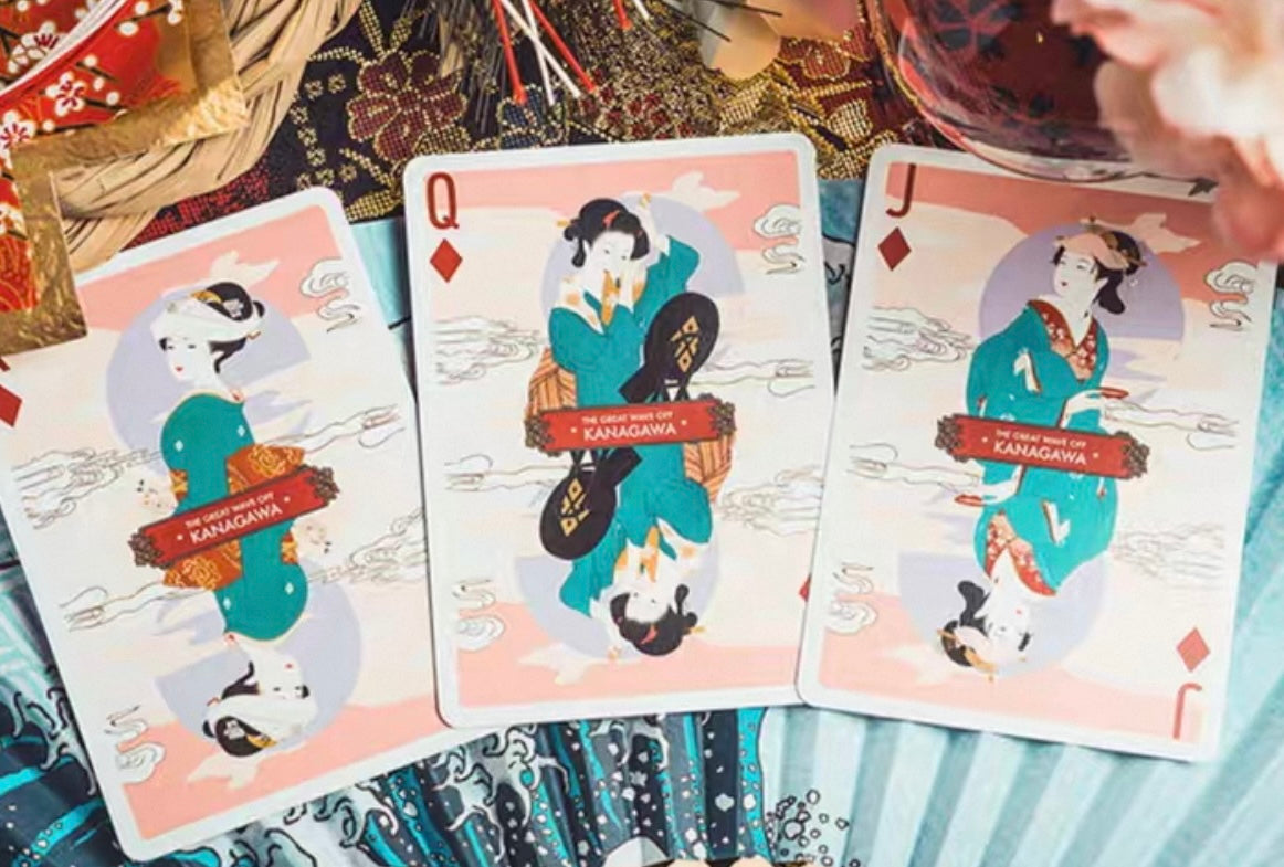 The Great Wave off Kanagawa V3 (Fresh Spring / Peppermint Green) Playing Cards