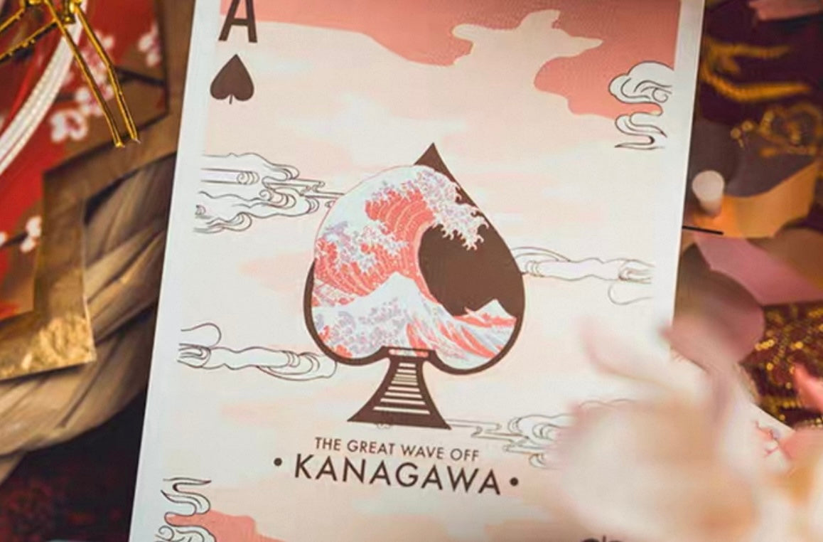 The Great Wave off Kanagawa V3 (Autumn Maple / Peachy Pink) Playing Cards ( CARDSTHEGREAT_AUT )  Playing Cards