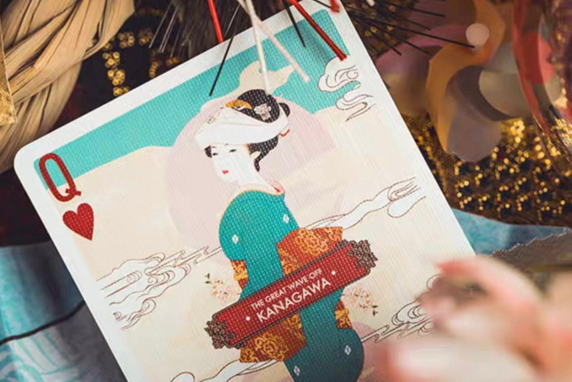 The Great Wave off Kanagawa V3 (Fresh Spring / Peppermint Green) Playing Cards