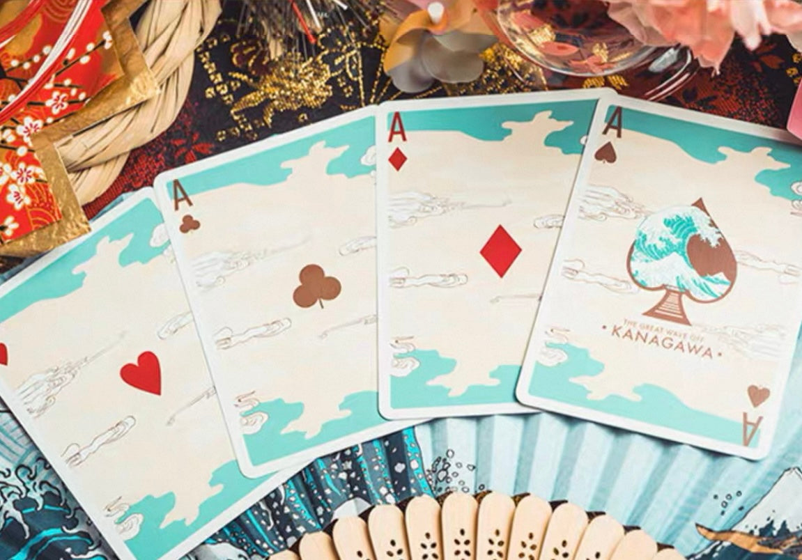 The Great Wave off Kanagawa V3 (Fresh Spring / Peppermint Green) Playing Cards
