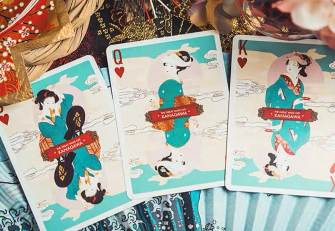 The Great Wave off Kanagawa V3 (Fresh Spring / Peppermint Green) Playing Cards