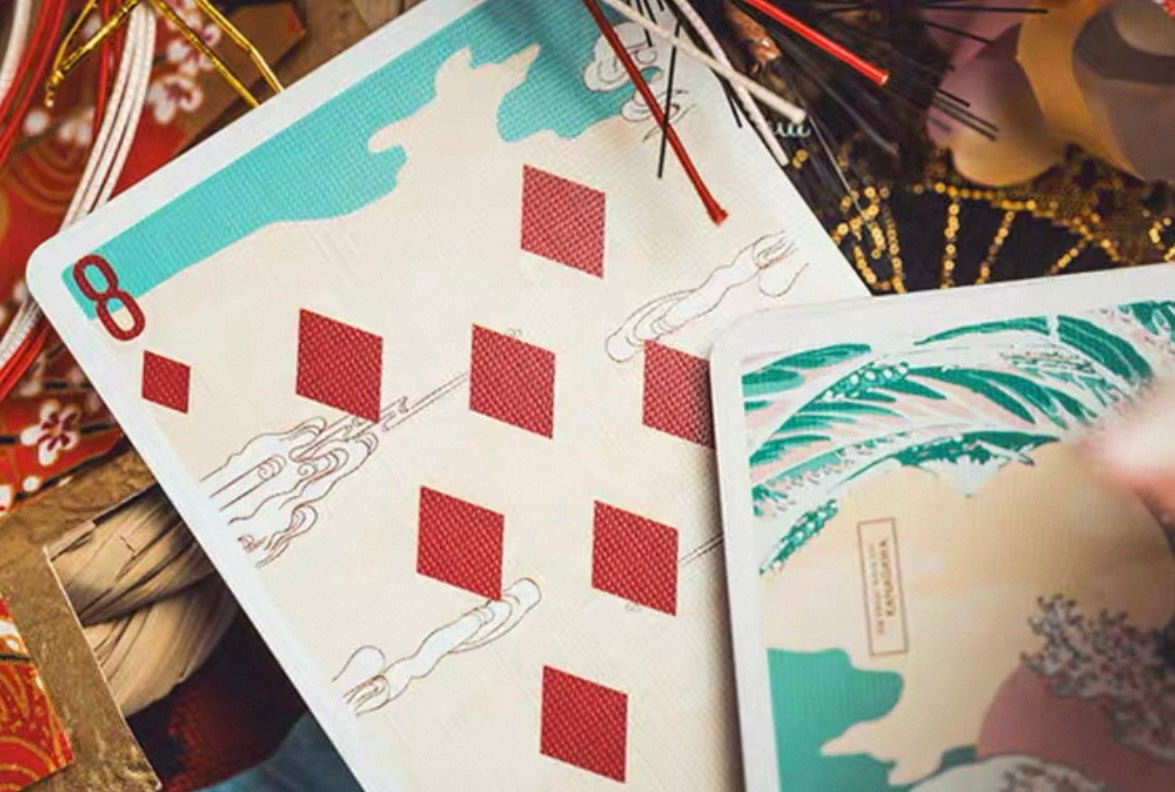 The Great Wave off Kanagawa V3 (Fresh Spring / Peppermint Green) Playing Cards