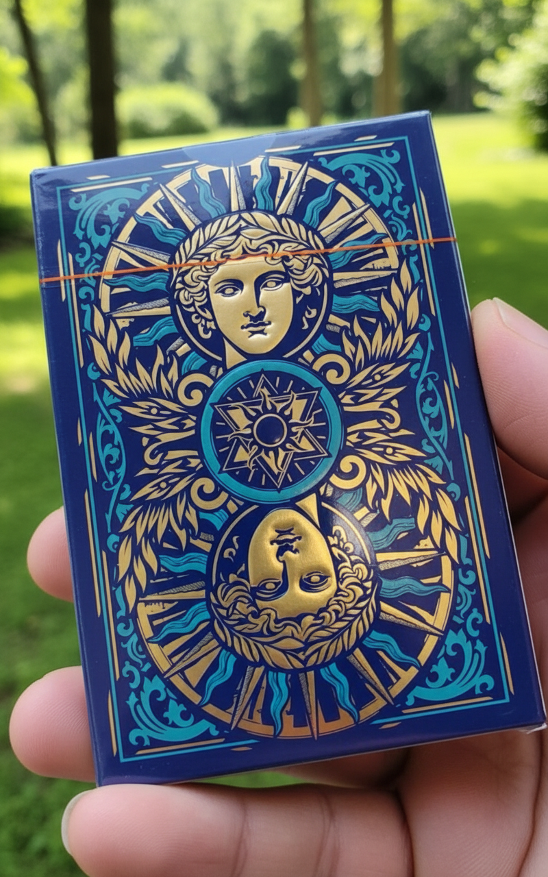 Sun God Greek Mythology Themed Blue Edition Playing Cards
